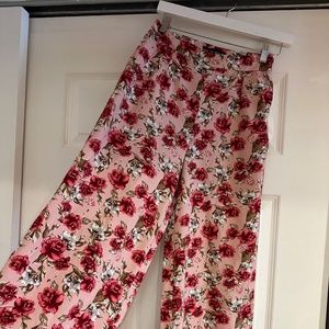 Floral pink palazzo pants